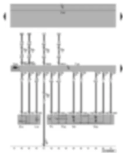 Электросхемa  VW CADDY 2004 - Блок управления двери переднего пассажира - привод центрального замка двери переднего пассажира - концевой выключатель двери переднего пассажира - электродвигатель стеклоподъемника двери переднего пассажира - выключатель стеклоподъёмника передней правой двери