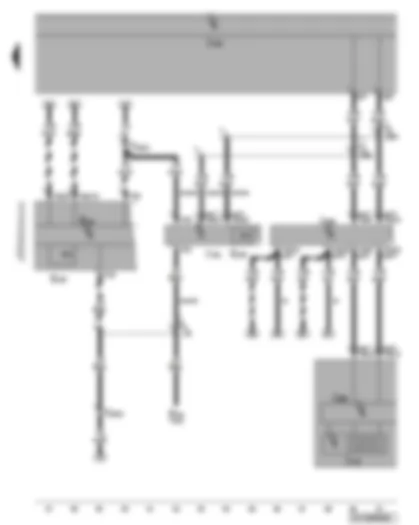 Wiring Diagram  VW CADDY 2004 - Heater/heat output switch - air conditioning system control unit - data bus diagnostic interface - instantaneous heating button - multifunction display