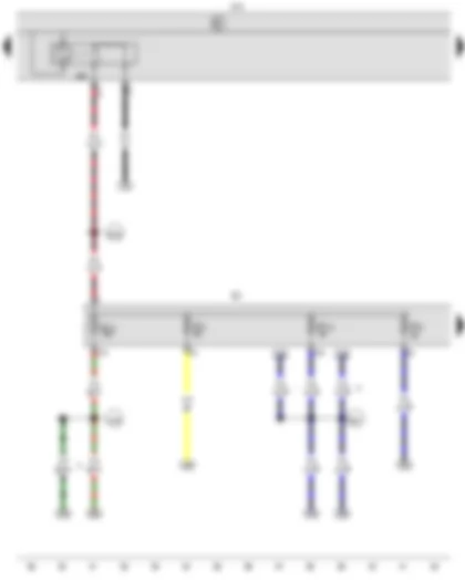 Wiring Diagram  VW CADDY 2006 - Onboard supply control unit - Terminal 15 voltage supply relay 2