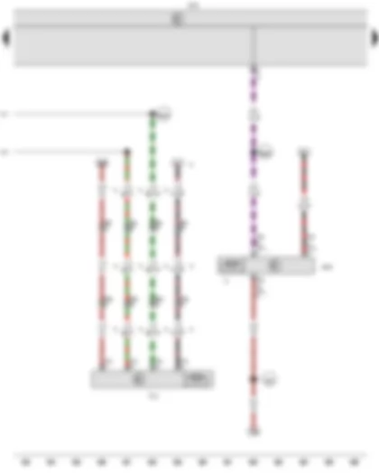 Wiring Diagram  VW CADDY 2007 - Wiper motor control unit - Onboard supply control unit - Rear window wiper motor