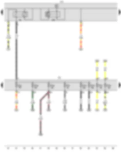 Wiring Diagram  VW CADDY 2007 - X-contact relief relay - Onboard supply control unit - Terminal 30 voltage supply relay 2 - Fuse 37 on fuse holder C - Fuse 38 on fuse holder C