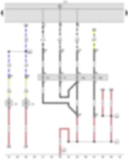 Wiring Diagram  VW CADDY 2006 - Onboard supply control unit - Left fog light bulb - Right fog light bulb - Front left turn signal bulb - Left headlight dipped beam bulb