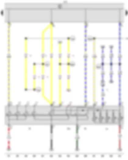 Wiring Diagram  VW CADDY 2006 - Light switch - Fog light switch - Rear fog light switch - Onboard supply control unit - Light switch illumination bulb