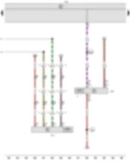 Wiring Diagram  VW CADDY 2006 - Wiper motor control unit - Onboard supply control unit - Rear window wiper motor