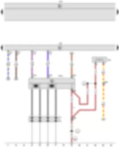 Wiring Diagram  VW CADDY 2006 - Simos control unit - Onboard supply control unit - Heater element for crankcase breather - Ignition transformer - Spark plugs