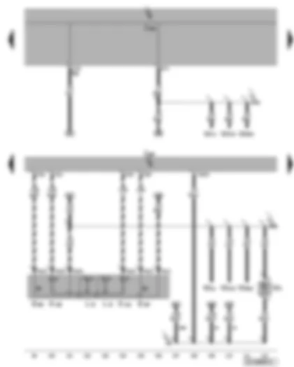 Wiring Diagram  VW CADDY 2006 - Convenience system central control unit - interior monitoring deactivation switch - deactivation button for vehicle inclination sender - luggage compartment light