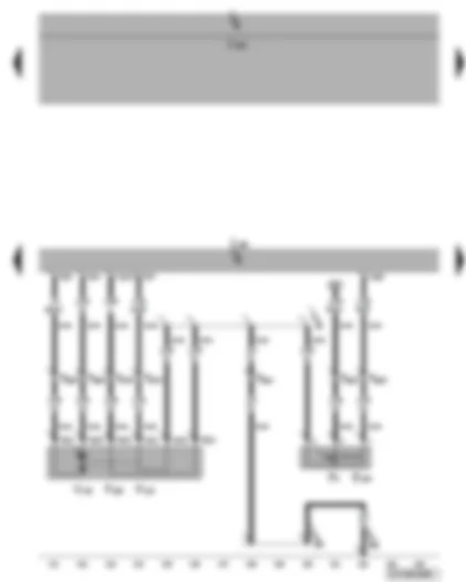 Wiring Diagram  VW CADDY 2006 - Convenience system central control unit - rear lid lock unit - rear lid central locking switch - luggage compartment light switch - rear lid release switch