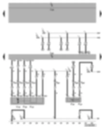 Wiring Diagram  VW CADDY 2006 - Convenience system central control unit - rear wing doors lock unit - rear lid central locking switch - left luggage compartment light switch - door contact switch