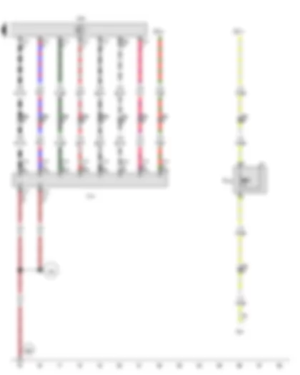 Wiring Diagram  VW CADDY 2007 - Rear fog light cut-out contact switch - Trailer detector control unit - Fuse 17 on fuse holder C - Fuse 41 on fuse holder C - Trailer socket