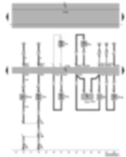 Wiring Diagram  VW CADDY 2007 - Auxiliary heater control unit - temperature sensor - overheating sensor - heater coolant shut-off valve - glow plug - combustion air blower - metering pump - circulation pump