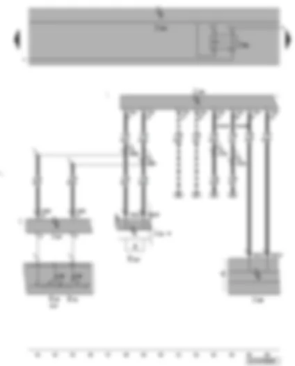 Wiring Diagram  VW CADDY 2007 - Multifunction display call-up button - steering column electronics control unit - instant heating button - data bus diagnostic interface