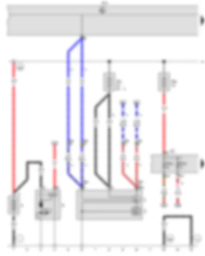 Wiring Diagram  VW CADDY 2007 - Battery - Starter - Alternator - Onboard supply control unit - Fuse 1 in fuse holder A - Fuse 5 in fuse holder A - Fuse holder C