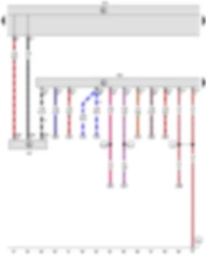 Wiring Diagram  VW CADDY 2007 - Onboard supply control unit - Steering column electronics control unit - Engine control unit