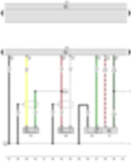 Wiring Diagram  VW CADDY 2006 - Intake air temperature sender - Knock sensor 1 - Knock sensor 2 - Intake manifold pressure sender - Onboard supply control unit - Engine control unit