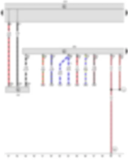 Wiring Diagram  VW CADDY 2007 - Onboard supply control unit - Steering column electronics control unit - Engine control unit