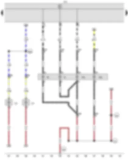 Wiring Diagram  VW CADDY 2009 - Onboard supply control unit - Left fog light bulb - Right fog light bulb - Front left turn signal bulb - Left headlight dipped beam bulb