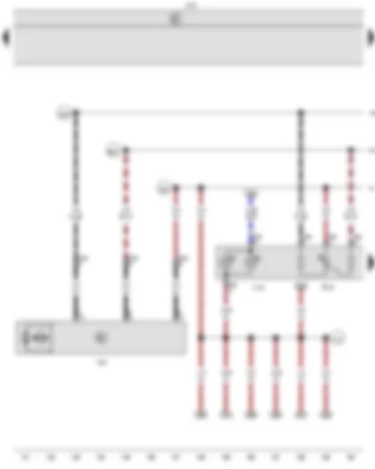 Wiring Diagram  VW CADDY 2009 - Headlight range control regulator - Onboard supply control unit - Illumination regulator illumination bulb - Left headlight range control motor