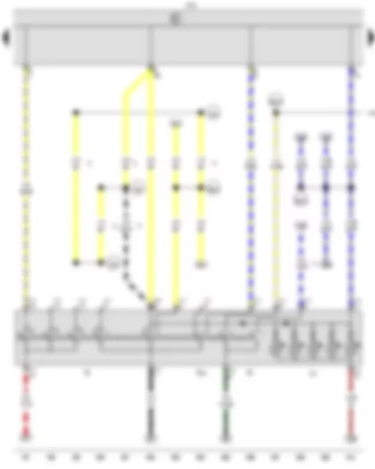 Wiring Diagram  VW CADDY 2009 - Light switch - Fog light switch - Rear fog light switch - Onboard supply control unit - Light switch illumination bulb