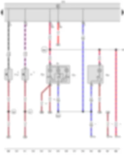 Wiring Diagram  VW CADDY 2009 - Rear right door contact switch for sliding door or side door - Rear left door contact switch for sliding door or side door - Onboard supply control unit - Front interior light - Front passenger reading light - Driver side reading light - Rear interior light