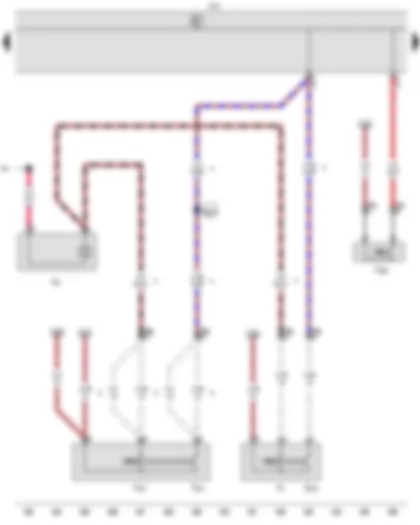 Wiring Diagram  VW CADDY 2009 - Rear lid release switch - Luggage compartment light switch - Rear left door contact switch - Bonnet contact switch - Onboard supply control unit - Luggage compartment light