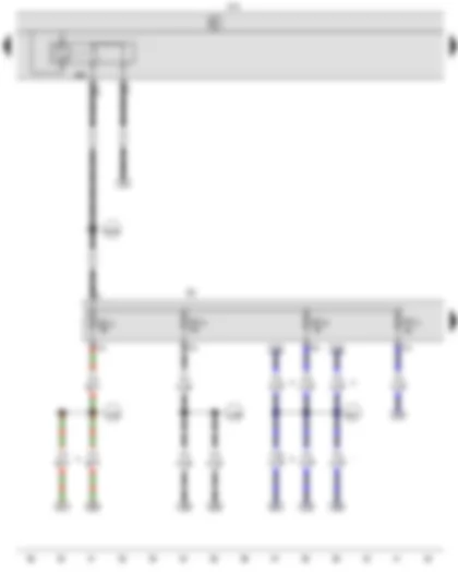 Wiring Diagram  VW CADDY 2009 - Onboard supply control unit - Terminal 15 voltage supply relay 2 - Fuse holder C