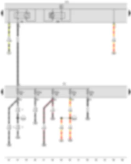 Wiring Diagram  VW CADDY 2009 - X-contact relief relay - Onboard supply control unit - Terminal 30 voltage supply relay 2 - Fuse holder C