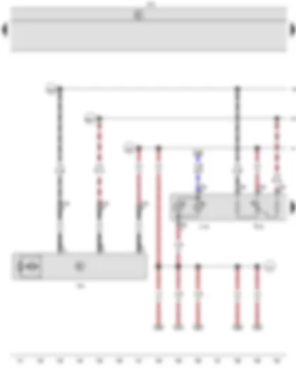 Wiring Diagram  VW CADDY 2009 - Headlight range control regulator - Onboard supply control unit - Illumination regulator illumination bulb - Left headlight range control motor