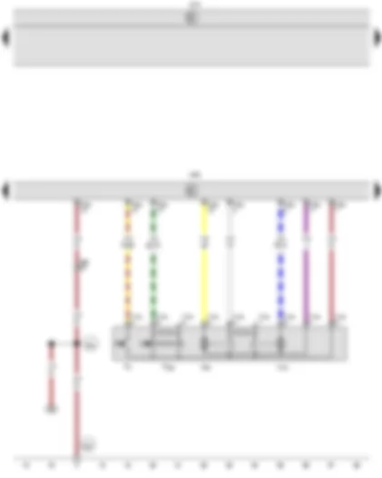 Wiring Diagram  VW CADDY 2009 - Driver door contact switch - Driver side central locking lock unit - Onboard supply control unit - Driver door central locking motor - Driver door central locking SAFELOCK function motor