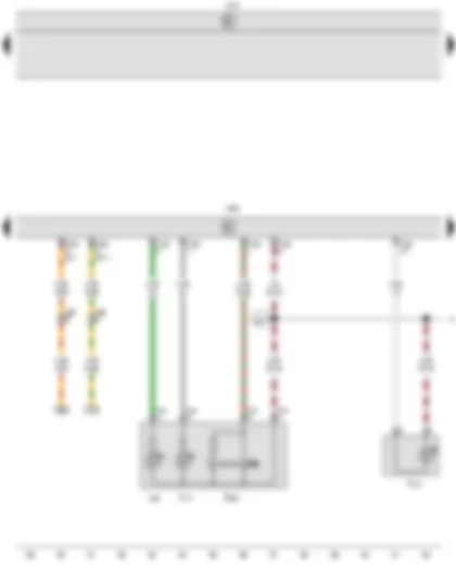 Wiring Diagram  VW CADDY 2009 - Driver side interior locking button for central locking system - Onboard supply control unit - Central locking SAFELOCK function warning lamp - Driver side interior locking warning lamp