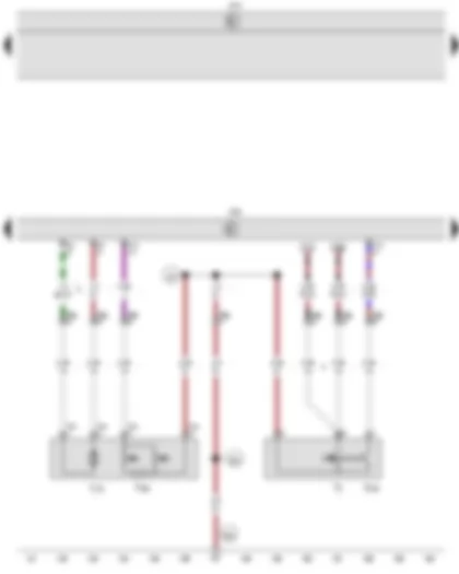 Wiring Diagram  VW CADDY 2009 - Rear lid release switch - Luggage compartment light switch - Rear lid lock unit - Convenience system central control unit - Onboard supply control unit - Rear lid release motor