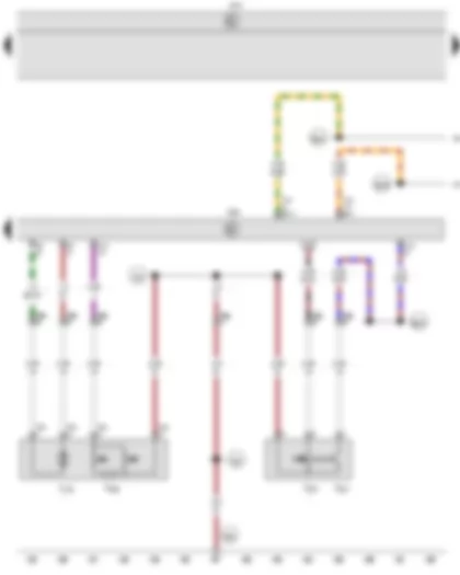 Wiring Diagram  VW CADDY 2009 - Rear lid lock unit - Left luggage compartment light switch - Convenience system central control unit - Onboard supply control unit - Rear lid release motor