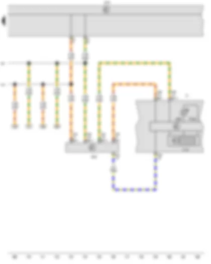 Wiring Diagram  VW CADDY 2009 - Onboard supply control unit - Data bus diagnostic interface - Dash panel insert