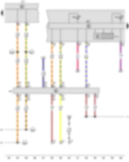 Wiring Diagram  VW CADDY 2009 - Multifunction indicator - Control unit in dash panel insert - Onboard supply control unit - Data bus diagnostic interface