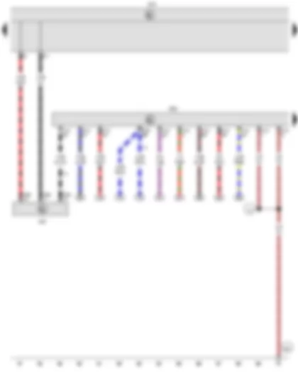 Wiring Diagram  VW CADDY 2009 - Onboard supply control unit - Steering column electronics control unit - Engine control unit