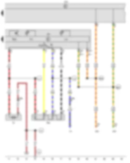 Wiring Diagram  VW CADDY 2009 - Air conditioning system control unit - Onboard supply control unit - Fresh air blower series resistor with overheating fuse - Fresh air blower