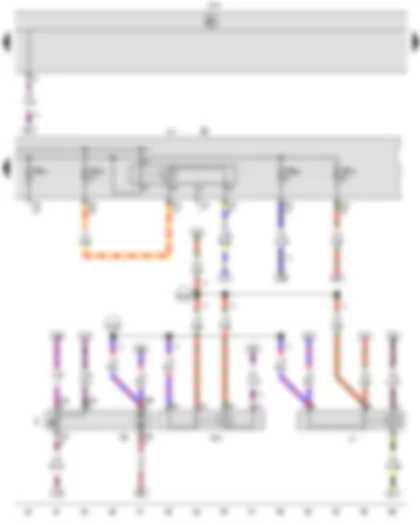 Wiring Diagram  VW CADDY 2009 - Fuel gauge sender - Fuel system pressurisation pump - Fuel pump relay - Terminal 30 voltage supply relay - Onboard supply control unit - Fuel supply relay - Fuse holder B