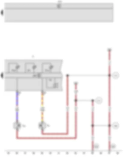 Wiring Diagram  VW CADDY 2009 - Handbrake warning switch - Brake fluid level warning contact - Control unit in dash panel insert - Onboard supply control unit - Dash panel insert