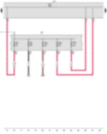 Wiring Diagram  VW CADDY 2010 - Onboard supply control unit - Fuse holder B