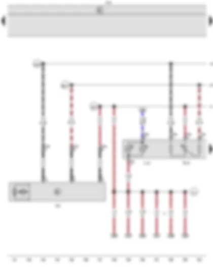 Wiring Diagram  VW CADDY 2010 - Headlight range control regulator - Onboard supply control unit - Illumination regulator illumination bulb - Left headlight range control motor
