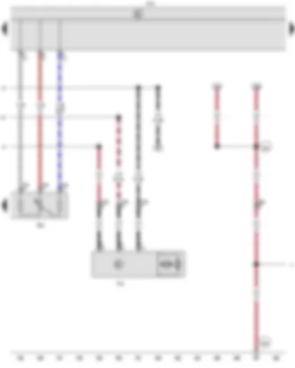 Wiring Diagram  VW CADDY 2010 - Switch and instrument illumination regulator - Onboard supply control unit - Right headlight range control motor