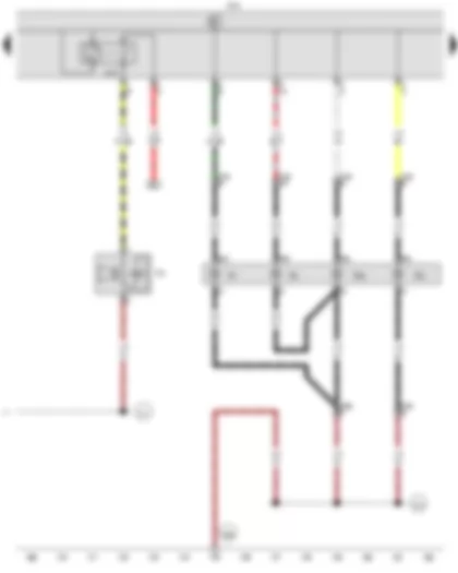 Wiring Diagram  VW CADDY 2010 - Treble horn - Onboard supply control unit - Front right turn signal bulb - Right headlight dipped beam bulb