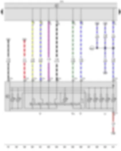 Wiring Diagram  VW CADDY 2010 - Light switch - Fog light switch - Rear fog light switch - Onboard supply control unit - Light switch illumination bulb