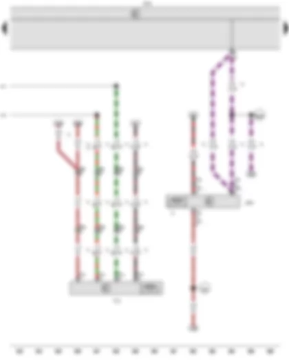 Wiring Diagram  VW CADDY 2010 - Wiper motor control unit - Onboard supply control unit - Rear window wiper motor