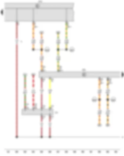 Wiring Diagram  VW CADDY 2010 - Onboard supply control unit - Data bus diagnostic interface - Diagnostic connection