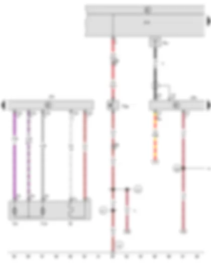 Wiring Diagram  VW CADDY 2010 - Bonnet contact switch - Front passenger door control unit - Convenience system central control unit - Onboard supply control unit - Central locking and anti-theft alarm system aerial
