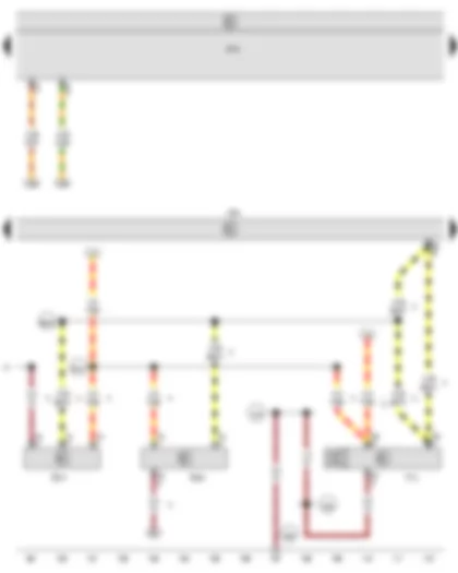 Wiring Diagram  VW CADDY 2010 - Interior monitoring sensor - Vehicle inclination sender - Alarm horn - Convenience system central control unit - Onboard supply control unit