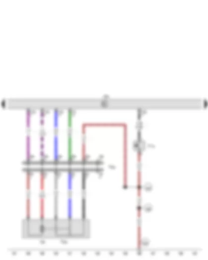 Wiring Diagram  VW CADDY 2010 - Rear left door contact switch for sliding door or side door - Rear left central locking lock unit - Convenience system central control unit