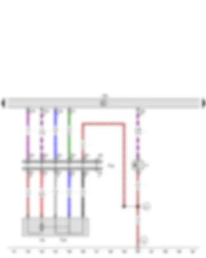 Wiring Diagram  VW CADDY 2010 - Rear right door contact switch for sliding door or side door - Rear right central locking lock unit - Convenience system central control unit
