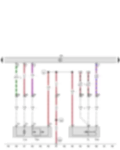 Wiring Diagram  VW CADDY 2010 - Rear lid release switch - Luggage compartment light switch - Rear lid lock unit - Convenience system central control unit - Rear lid release motor