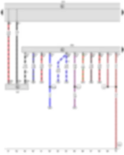 Wiring Diagram  VW CADDY 2010 - Onboard supply control unit - Steering column electronics control unit - Engine control unit
